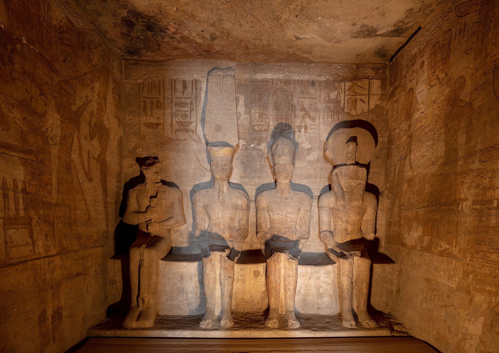 The sanctuary inside the Great Temple of Ramesses II at Abu Simbel