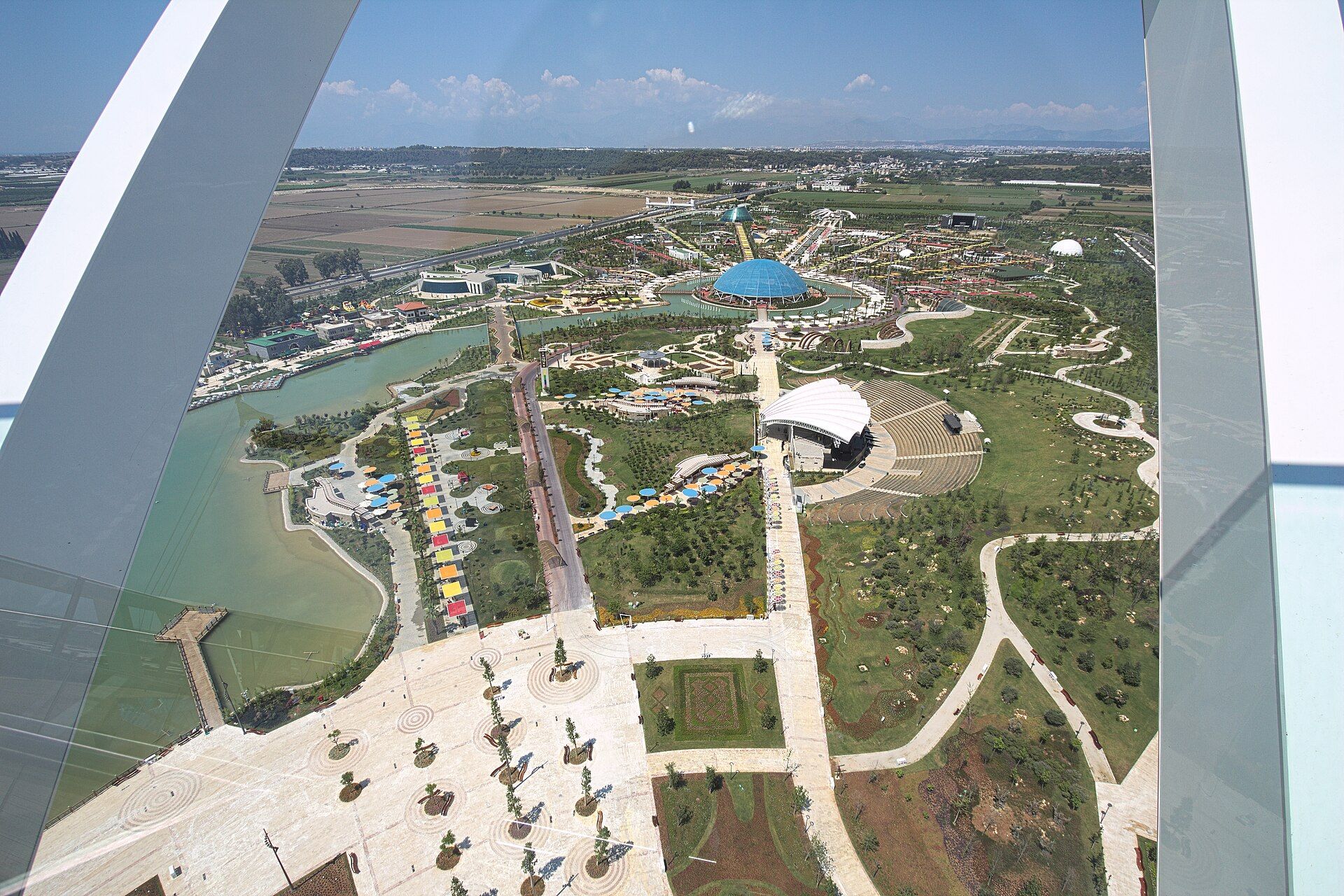 The Antalya Expo site in Aksu viewed from the Expo Tower in 2016