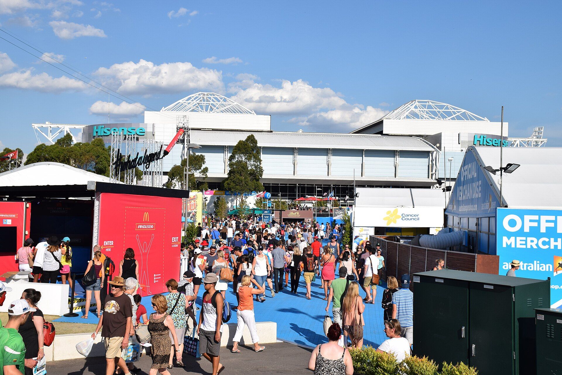Visitors on the grounds of the Australian Open
