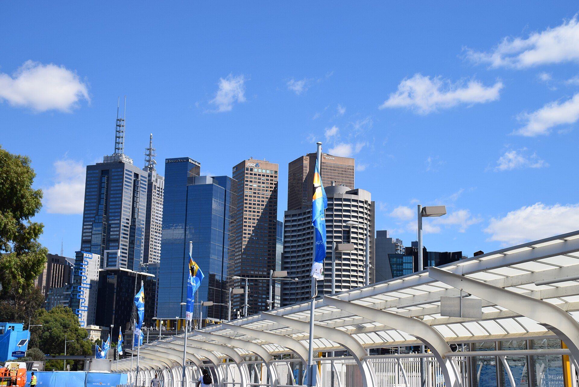 The Australian Open tram stop in Melbourne
