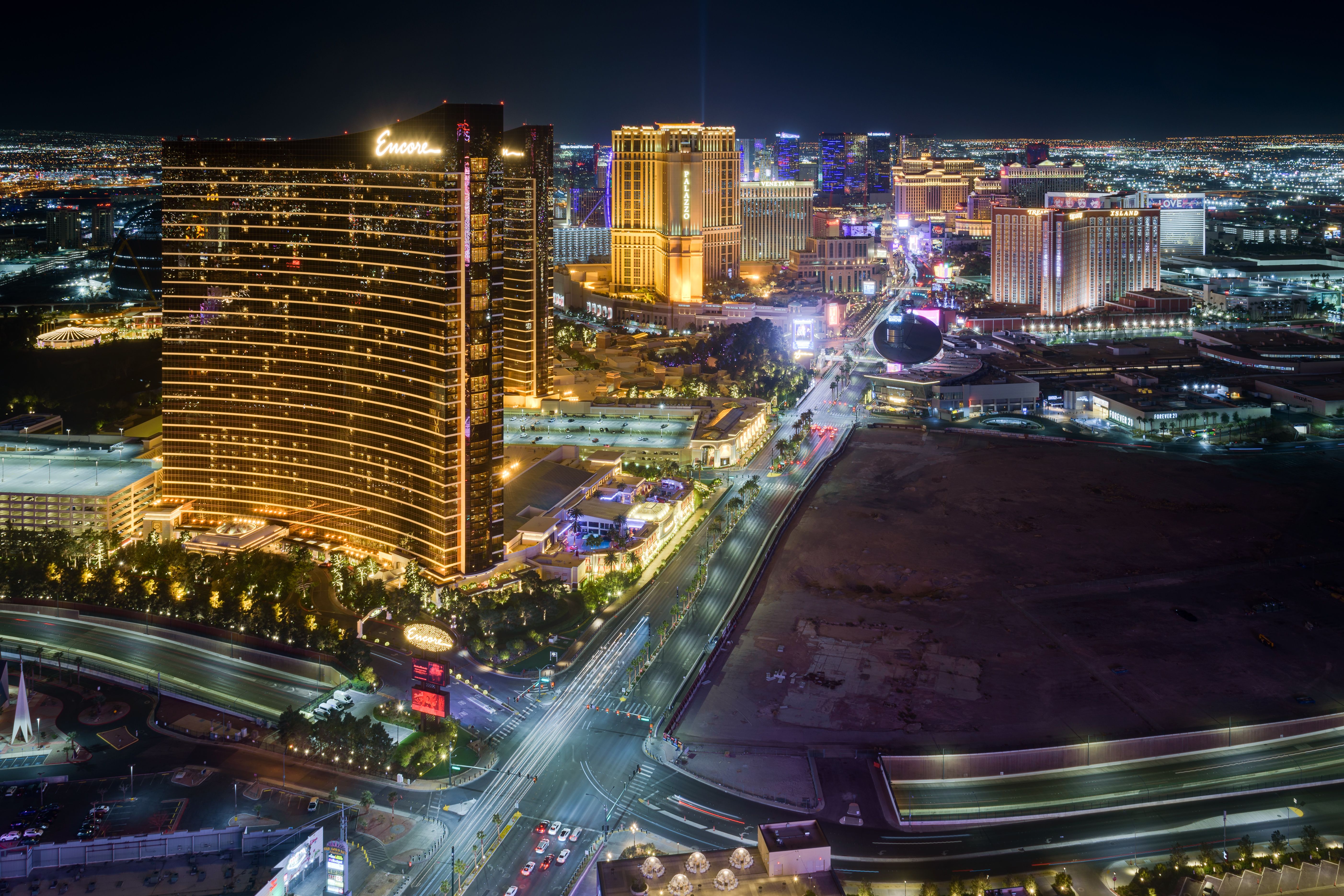 Las Vegas Strip viewed from Resorts World, February 2023 (city context, not the event)