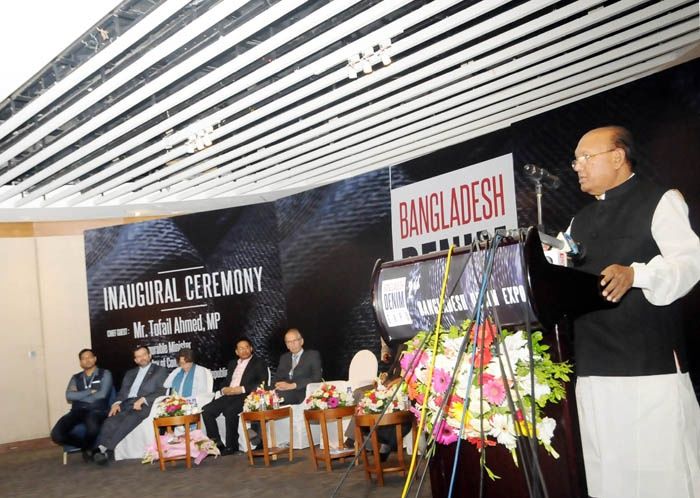 Opening-stage address at Bangladesh Denim Expo in Dhaka in 2015