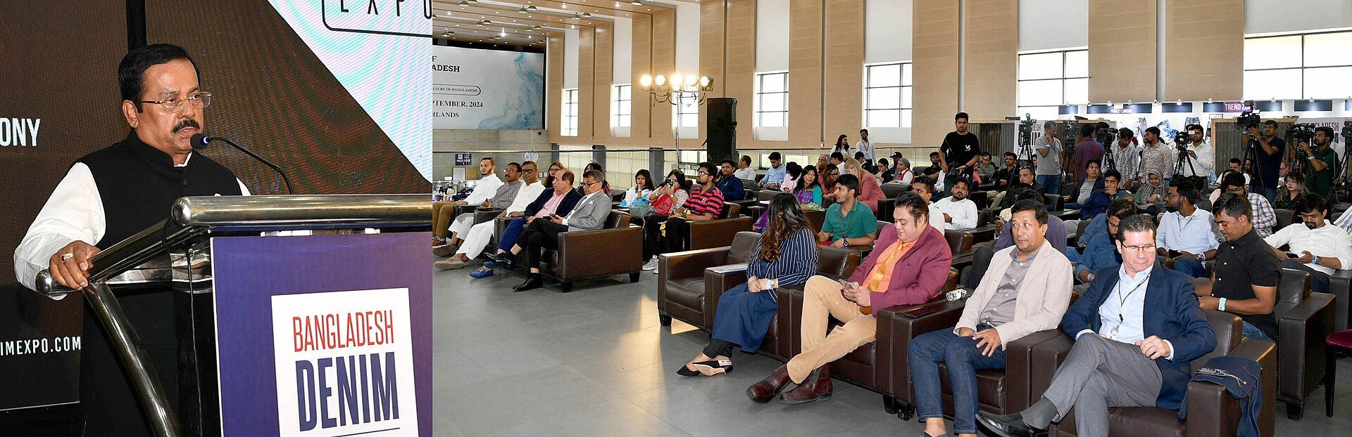 Trade audience seated at Bangladesh Denim Expo in Dhaka in 2024
