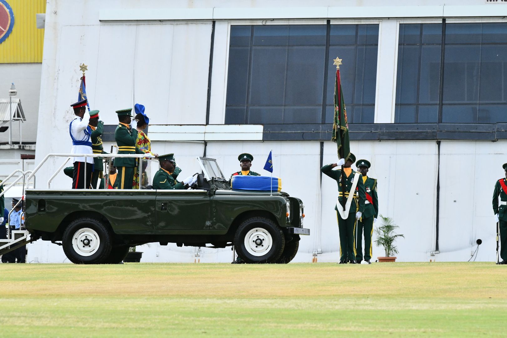 Uniformed procession at Barbados's 2019 Independence Day parade