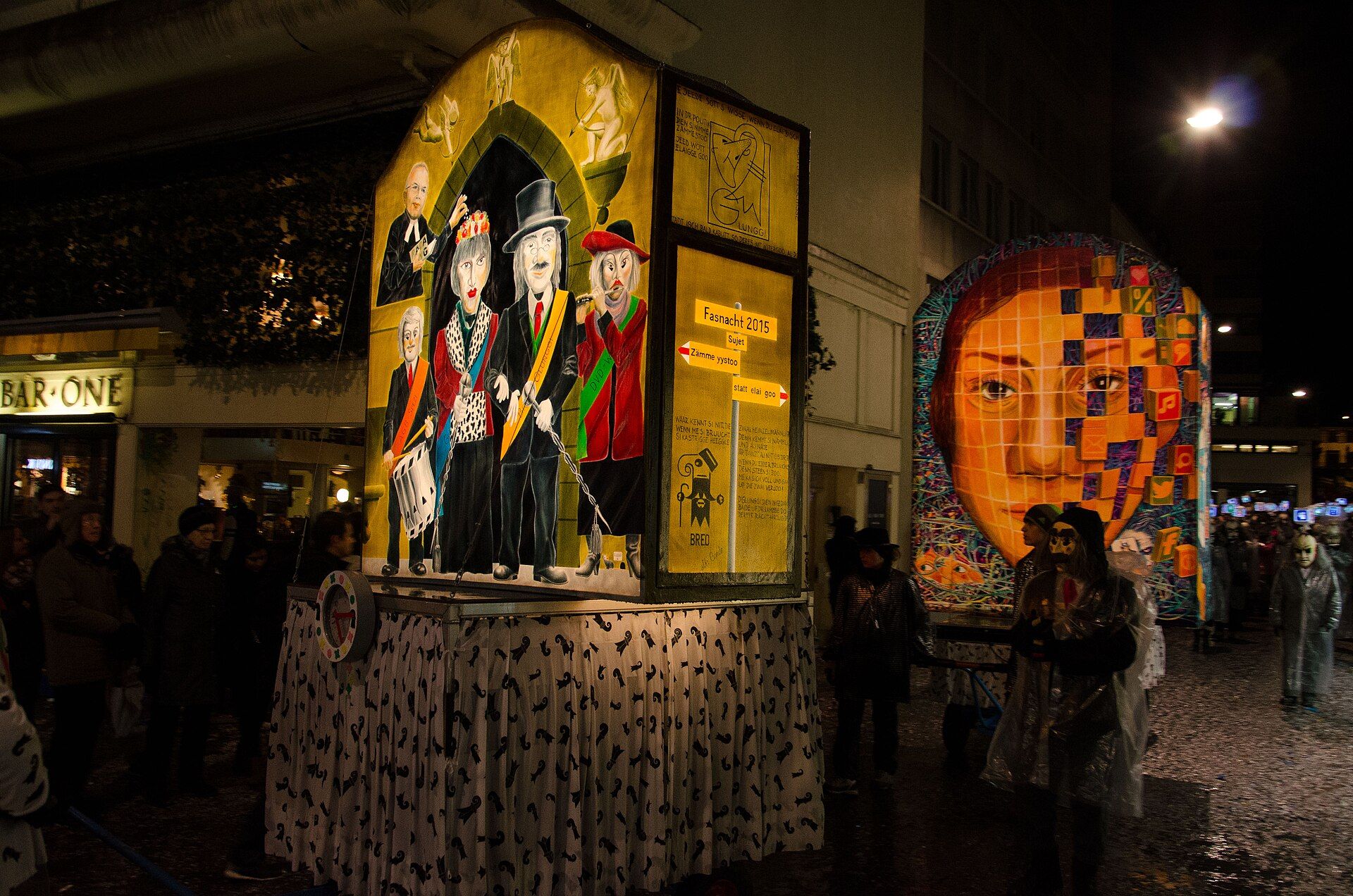 Painted Carnival lanterns displayed in Basel