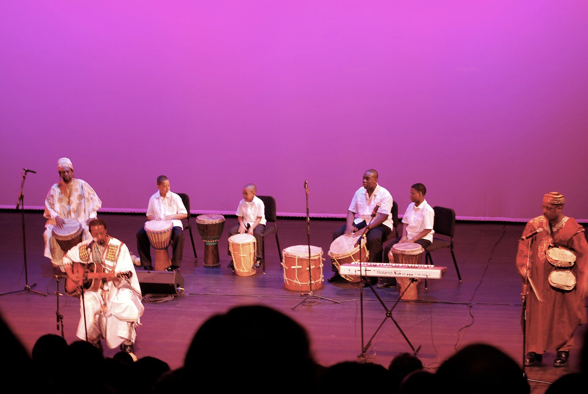 Belizean Garifuna musicians in a live performance