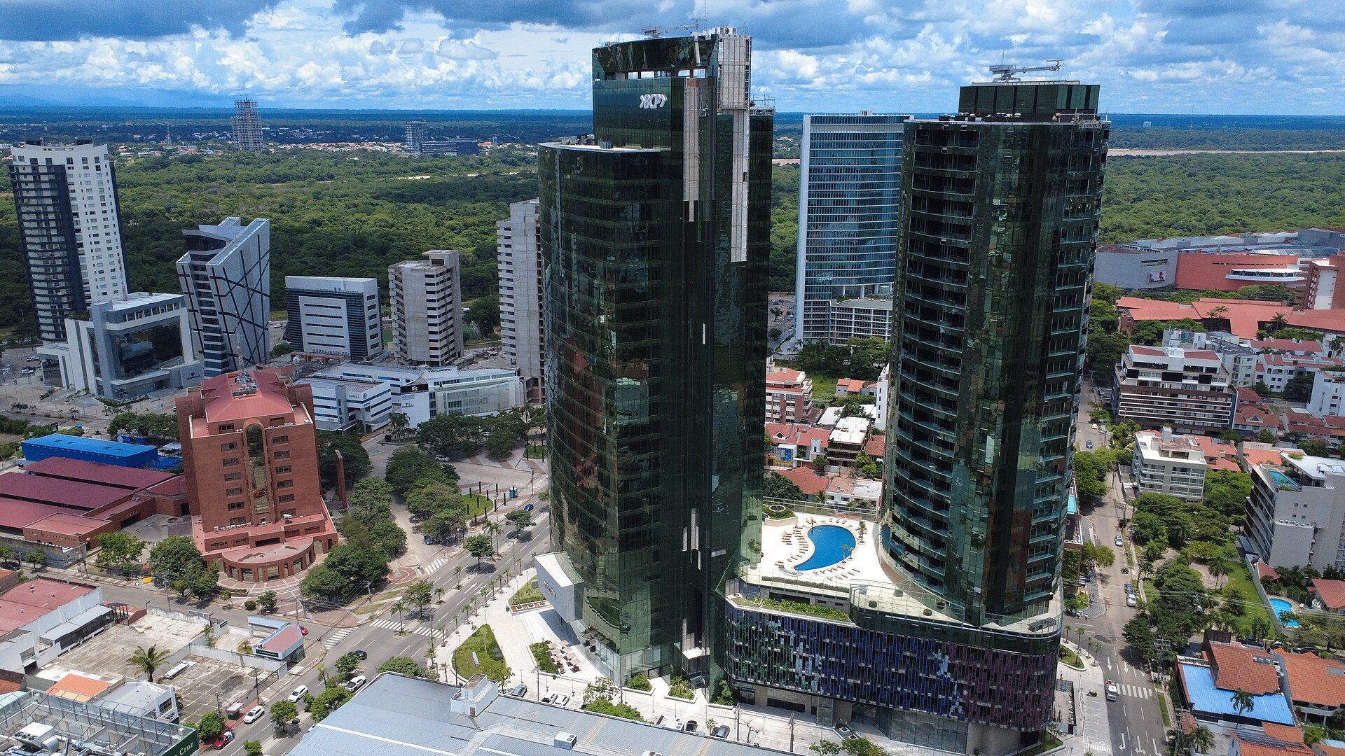 Green Tower and modern business district in Santa Cruz de la Sierra