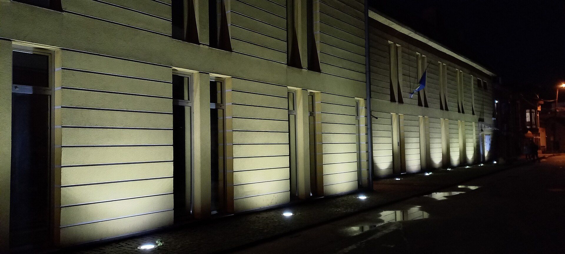 Museum of the City of Zenica illuminated at night