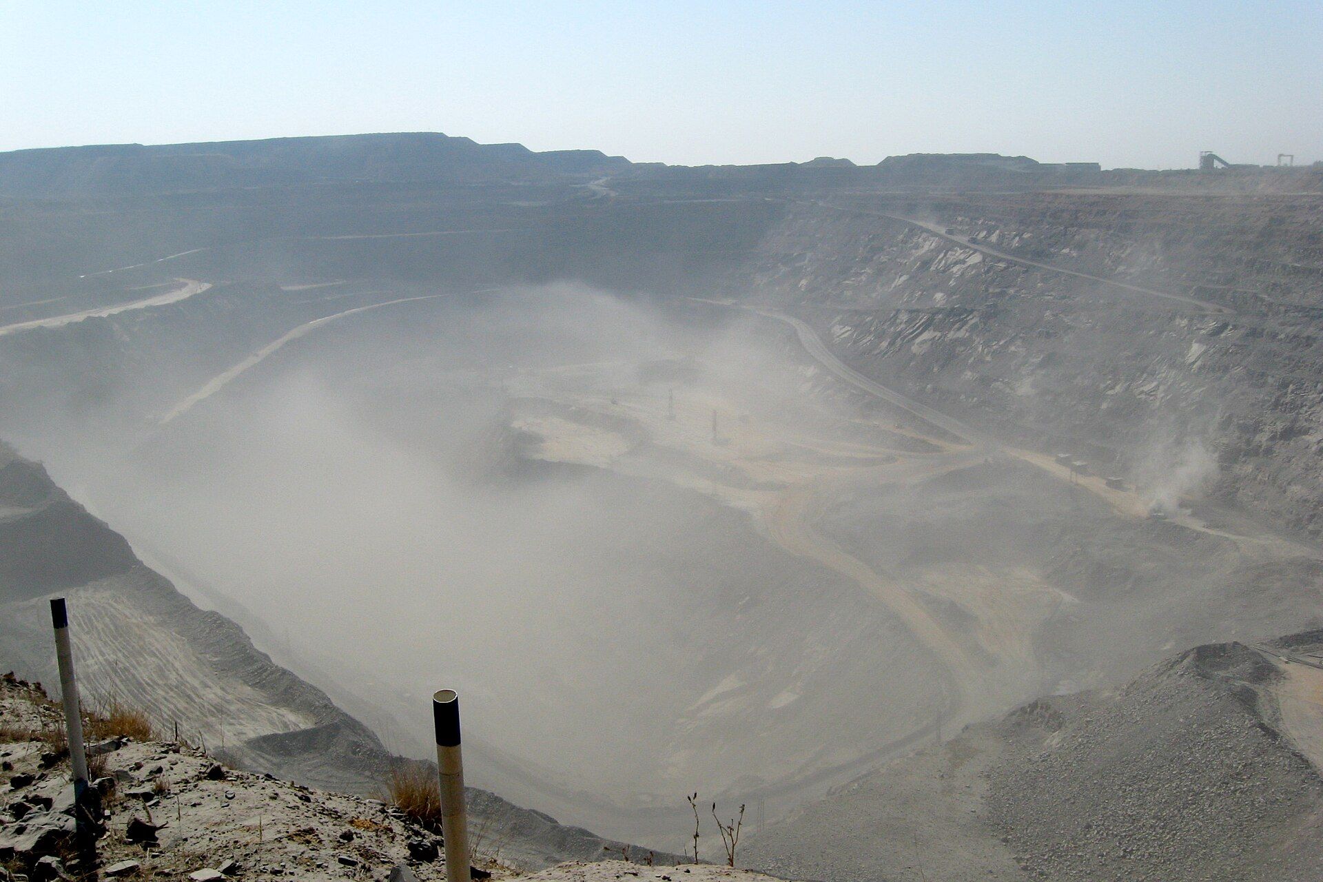 Wide view across the Jwaneng open-pit mine in Botswana