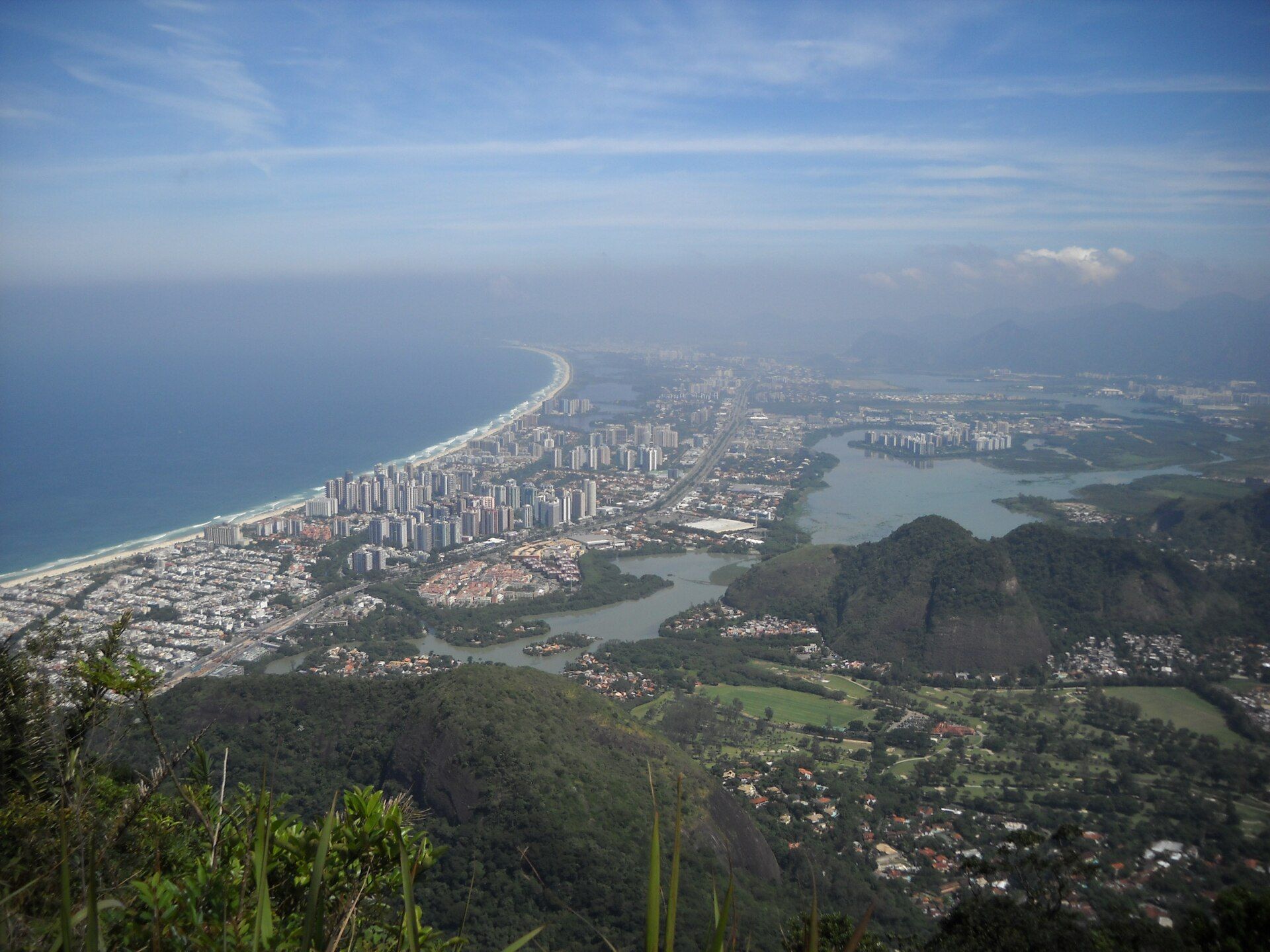 Panoramic view across Barra da Tijuca from Pedra da Gávea