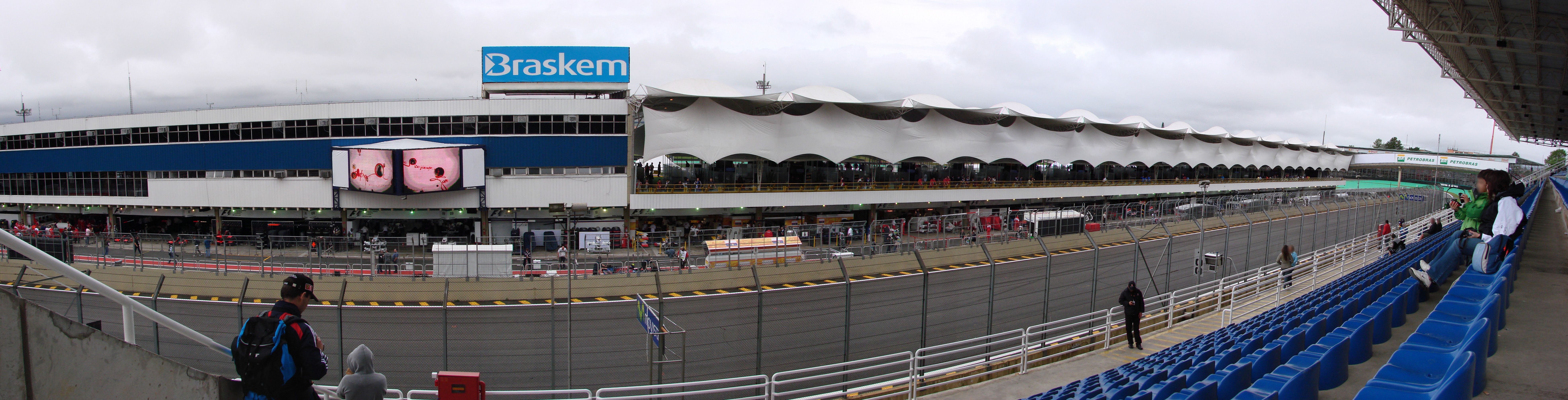 Wide panoramic view of the Interlagos Formula 1 circuit