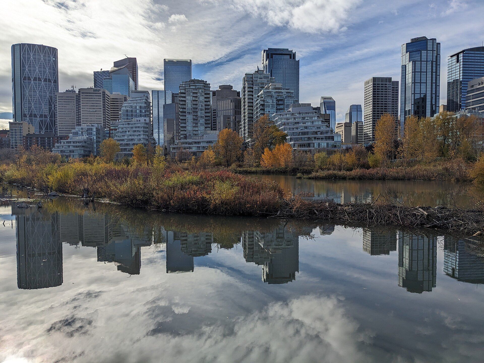 Authentic Calgary city and waterfront context