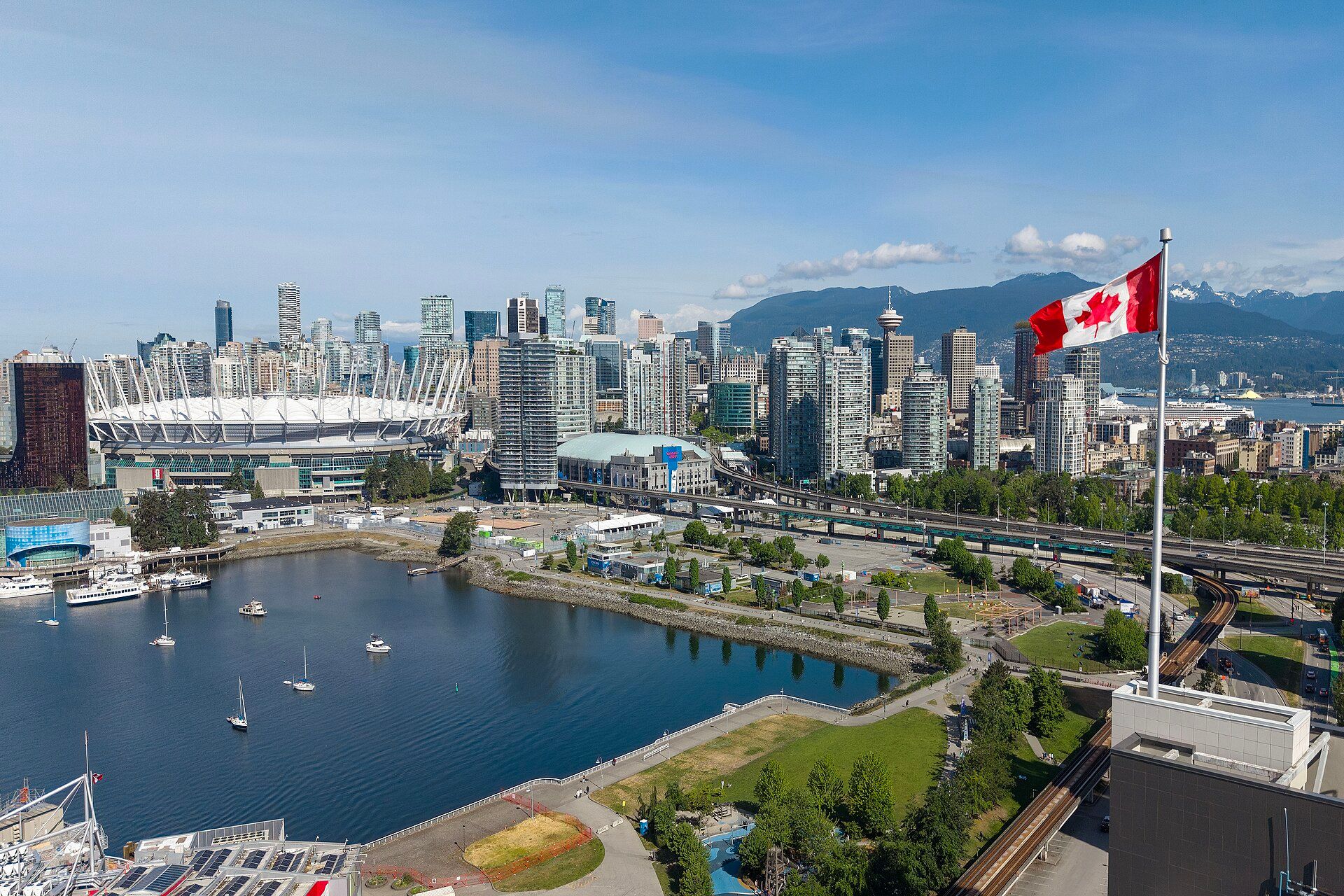 Authentic Vancouver city and waterfront context