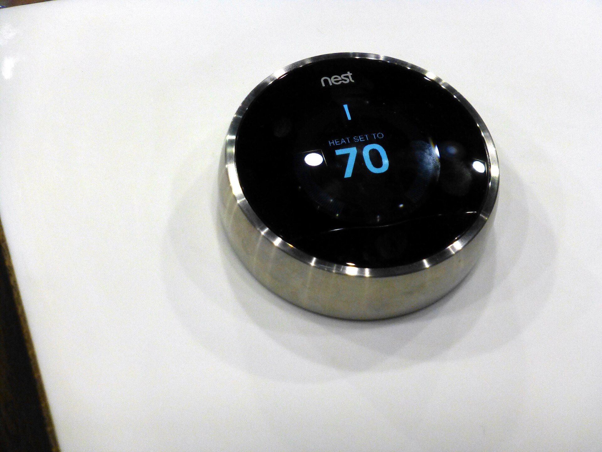 A Nest thermostat product display at CES 2013
