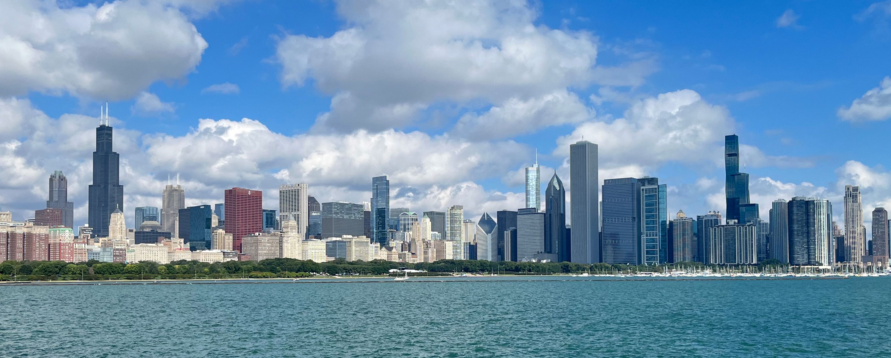 Chicago skyline viewed from the Alder Planetarium Skyline Walk, September 2023 (city context, not the event)