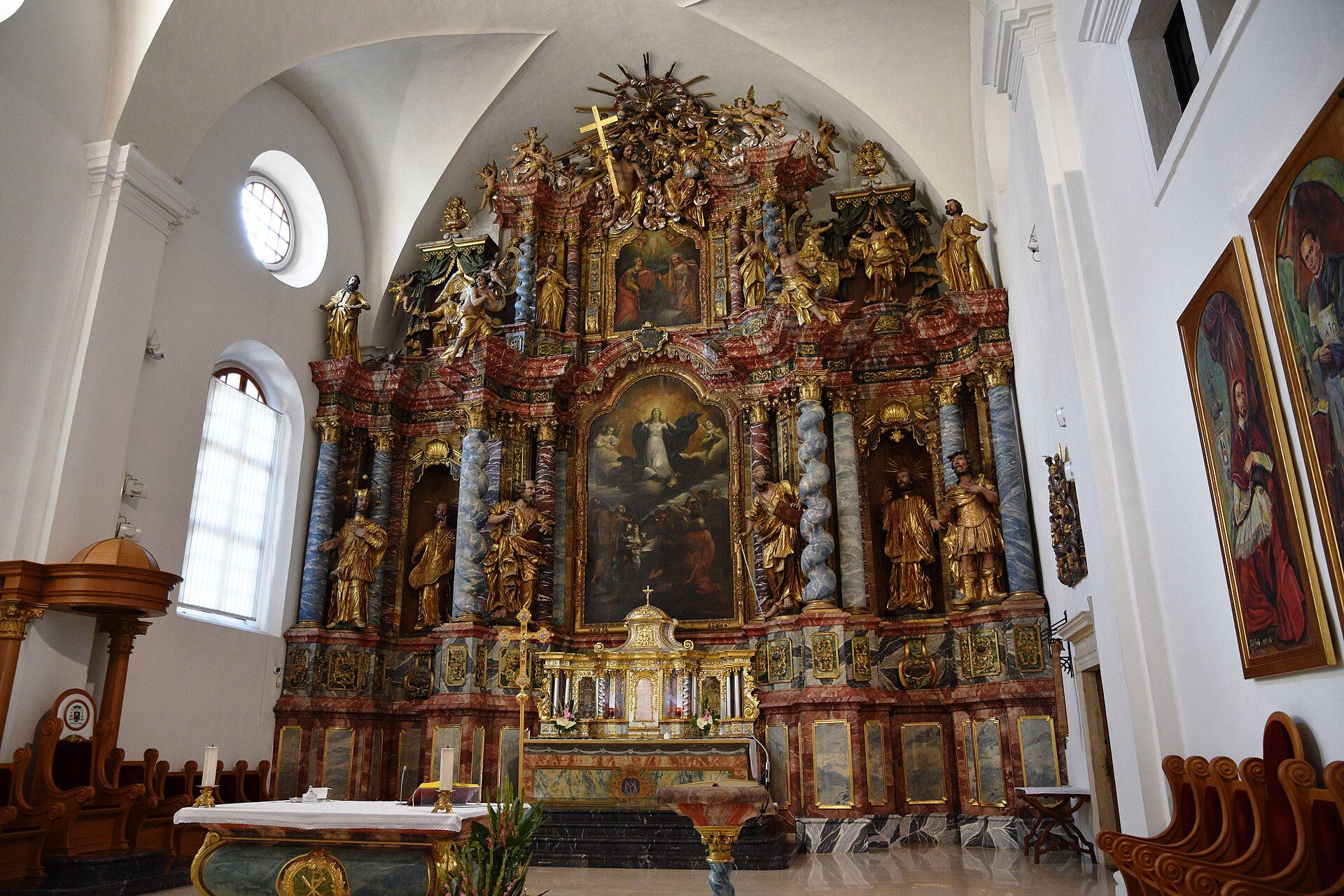 Authentic Varaždin Cathedral baroque interior
