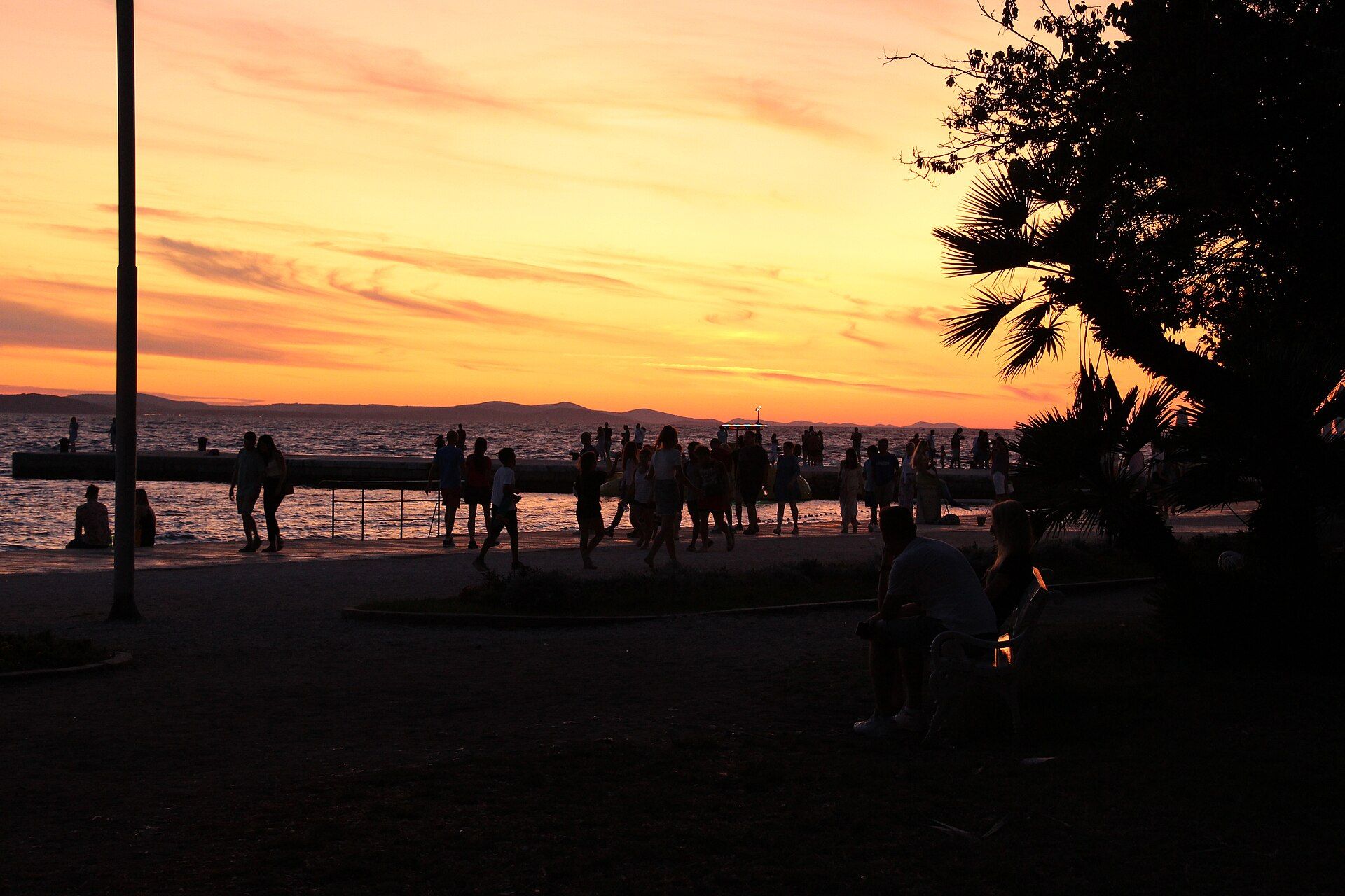 Authentic Zadar waterfront at dusk