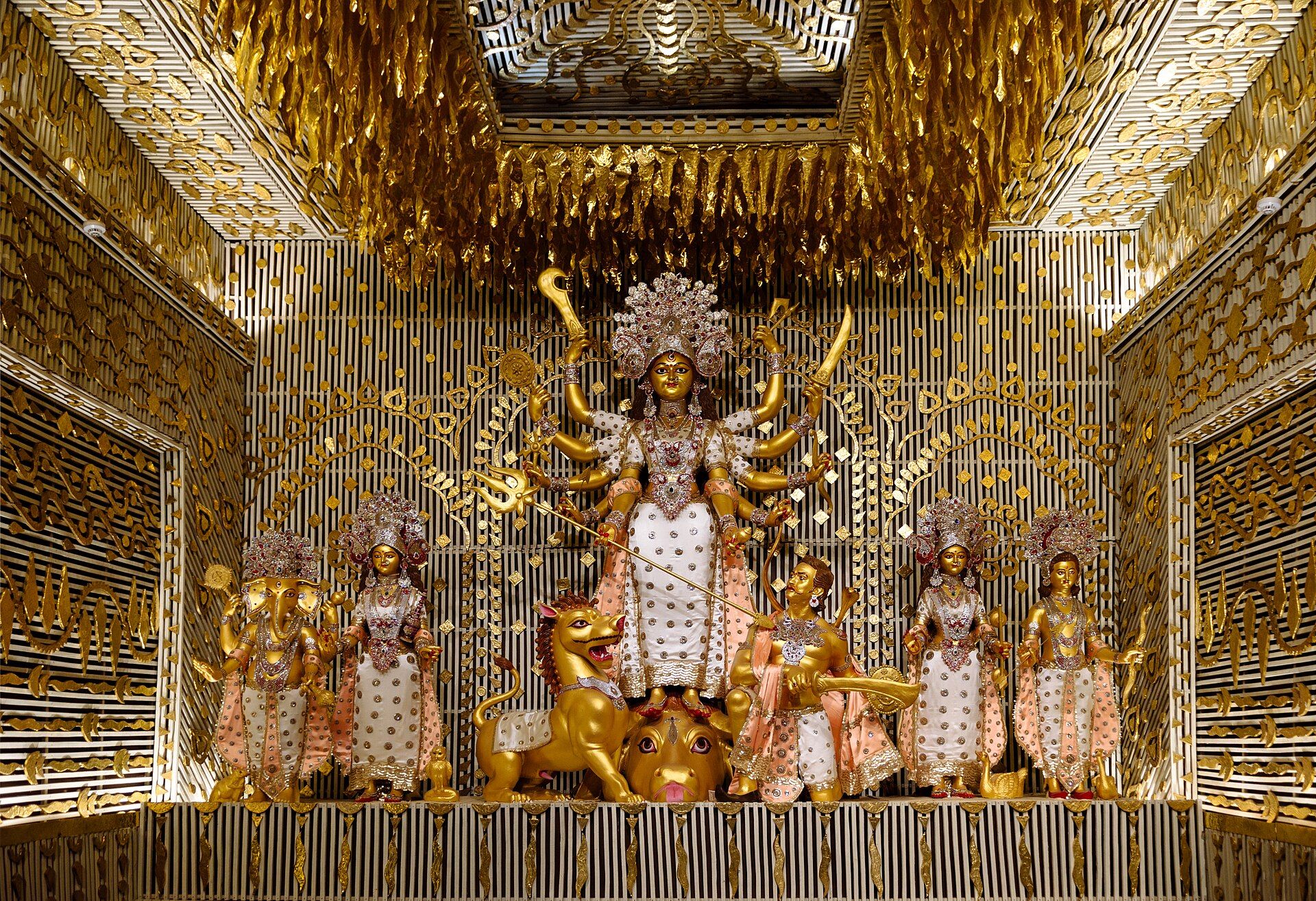 Festival artwork at Chalta Bagan Durga Puja in Kolkata