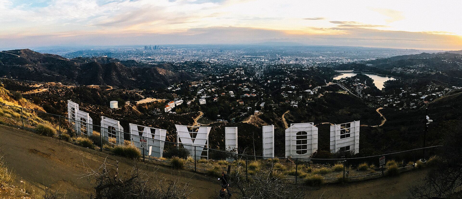 The Hollywood sign on the hillside above Los Angeles. Host city context photo, not connected to the 2027 Super Bowl.