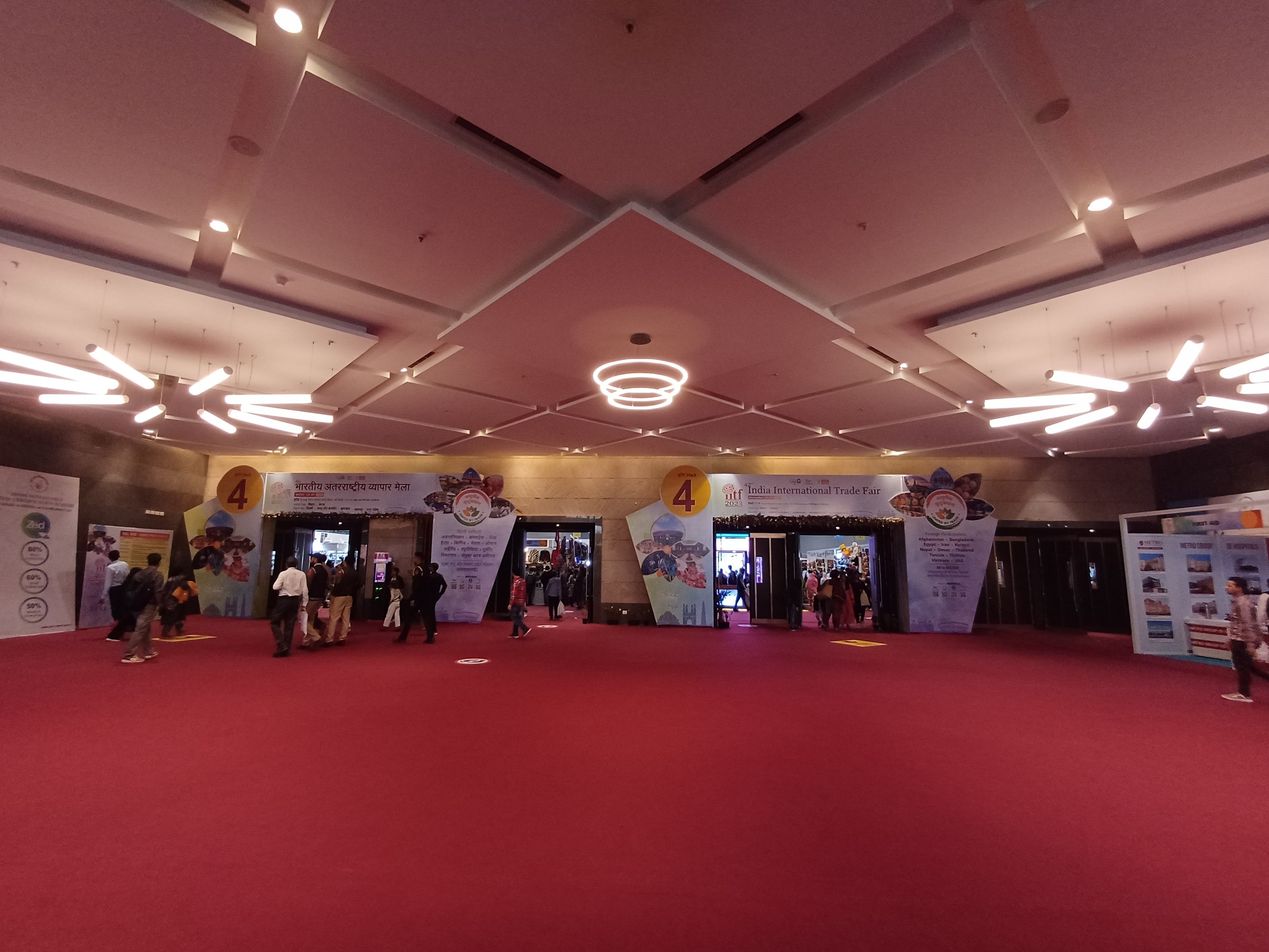 Exhibition hall interior during IITF 2023, a prior edition (not the 2026 fair)