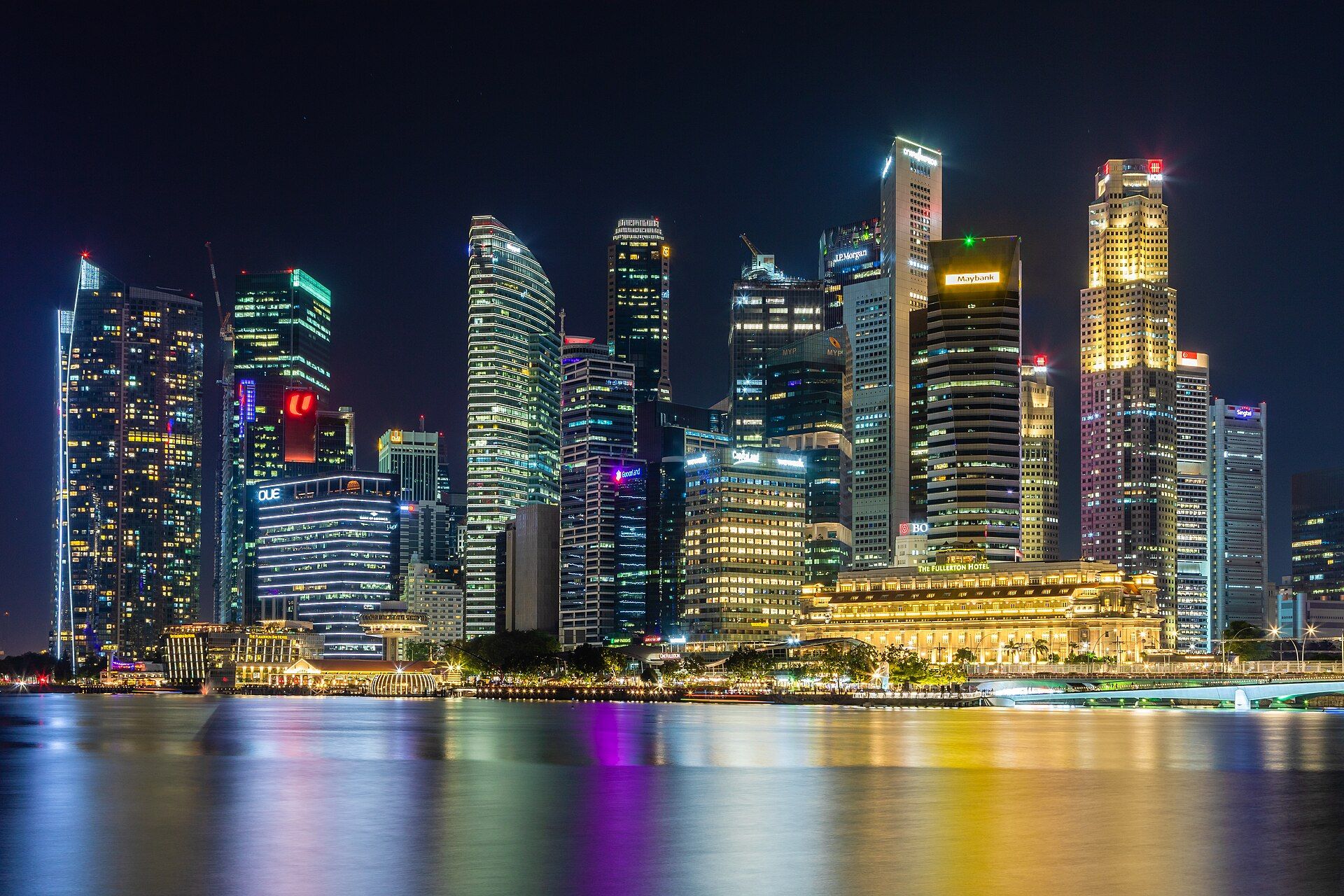 Marina Bay skyline at dusk with the Central Business District (city context)