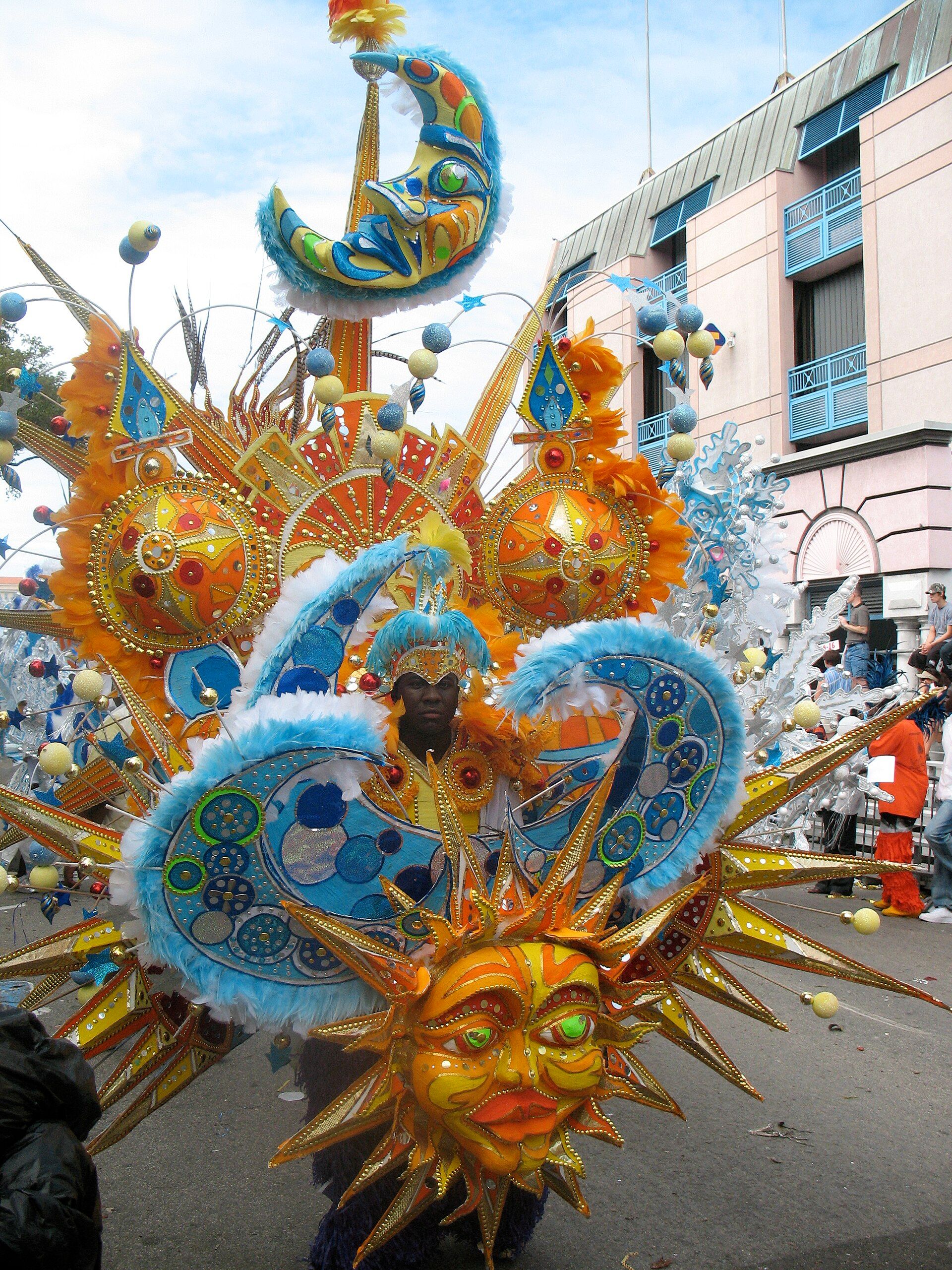 A detailed handmade Junkanoo costume