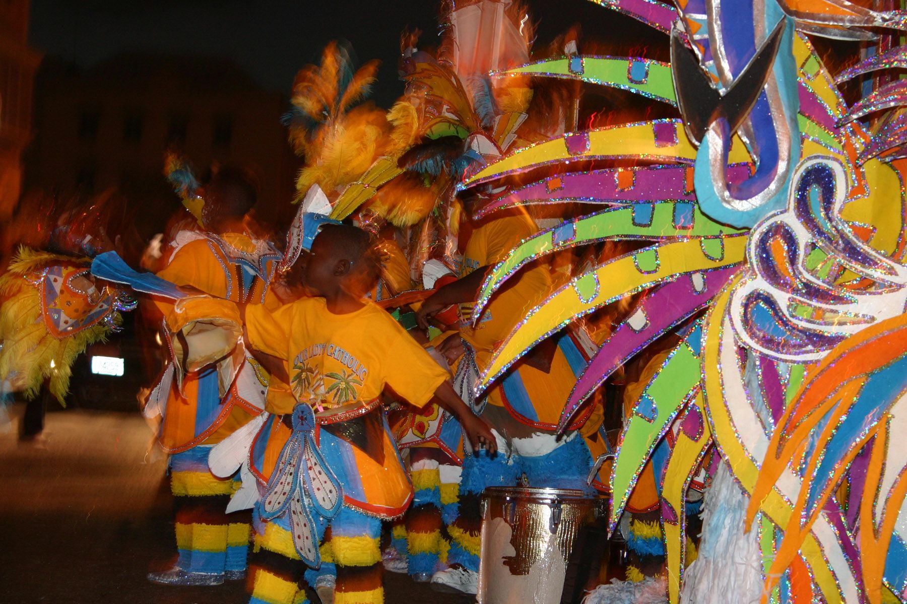 Young performers in a Junkanoo parade in Nassau