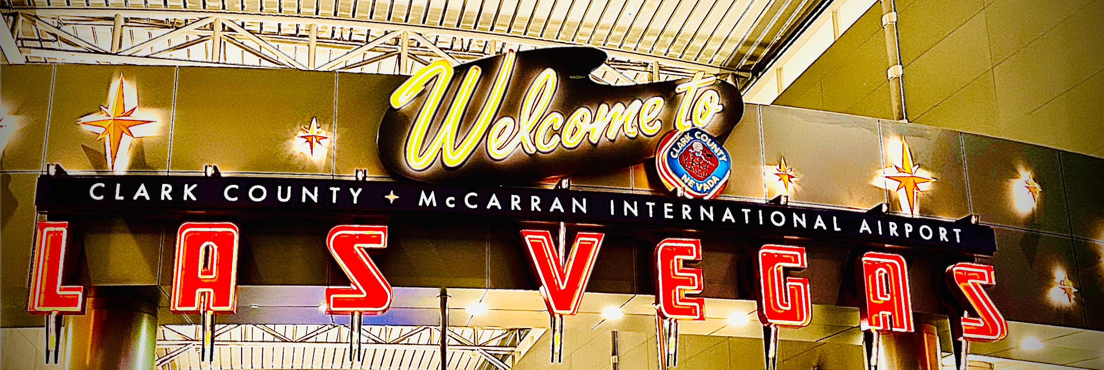 Welcome to Las Vegas sign at Harry Reid International Airport (city context, not the event)