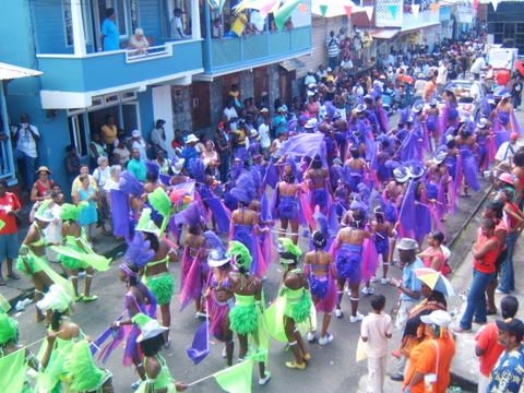 The Go-Girls performing during Carnival in Roseau