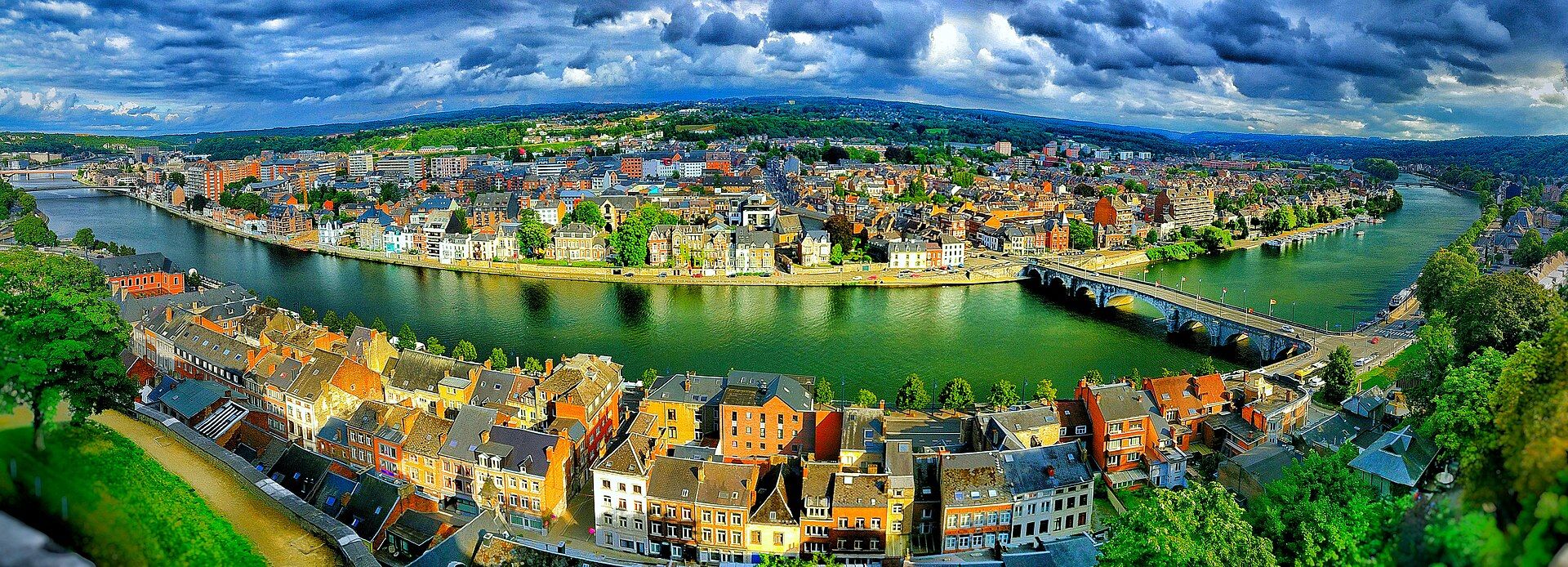 Namur City Panorama in Belgium