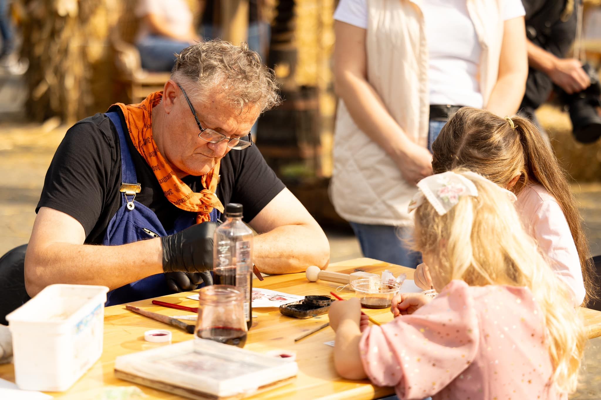 Children learning a traditional craft at Moldova National Wine Day