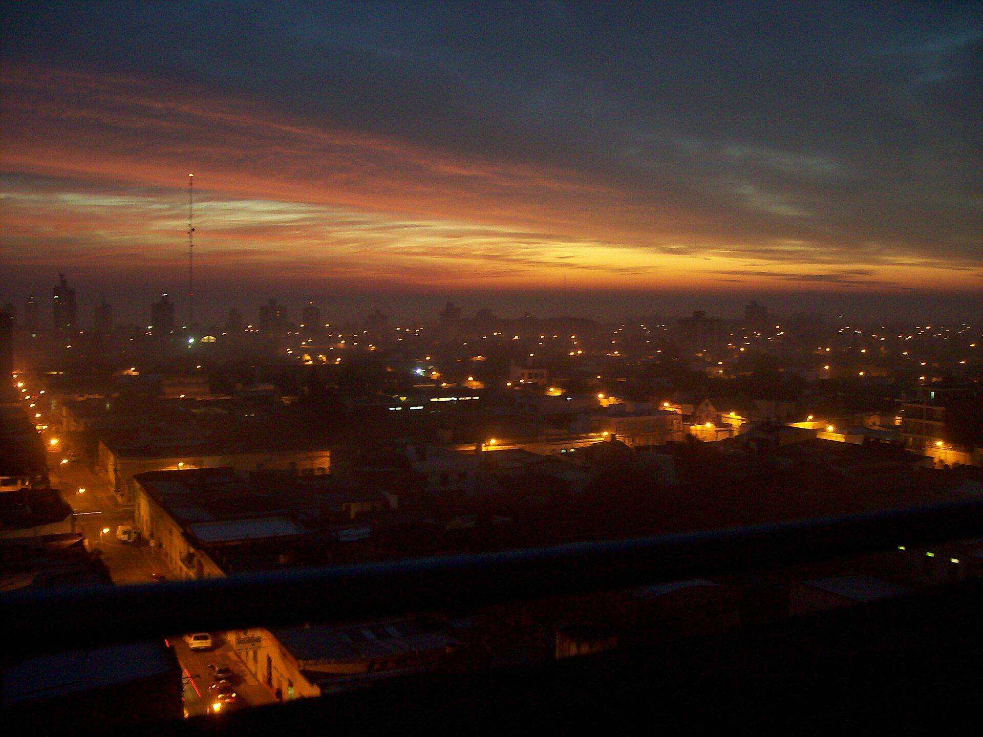 Dawn over San Nicolás de los Arroyos and the Paraná corridor