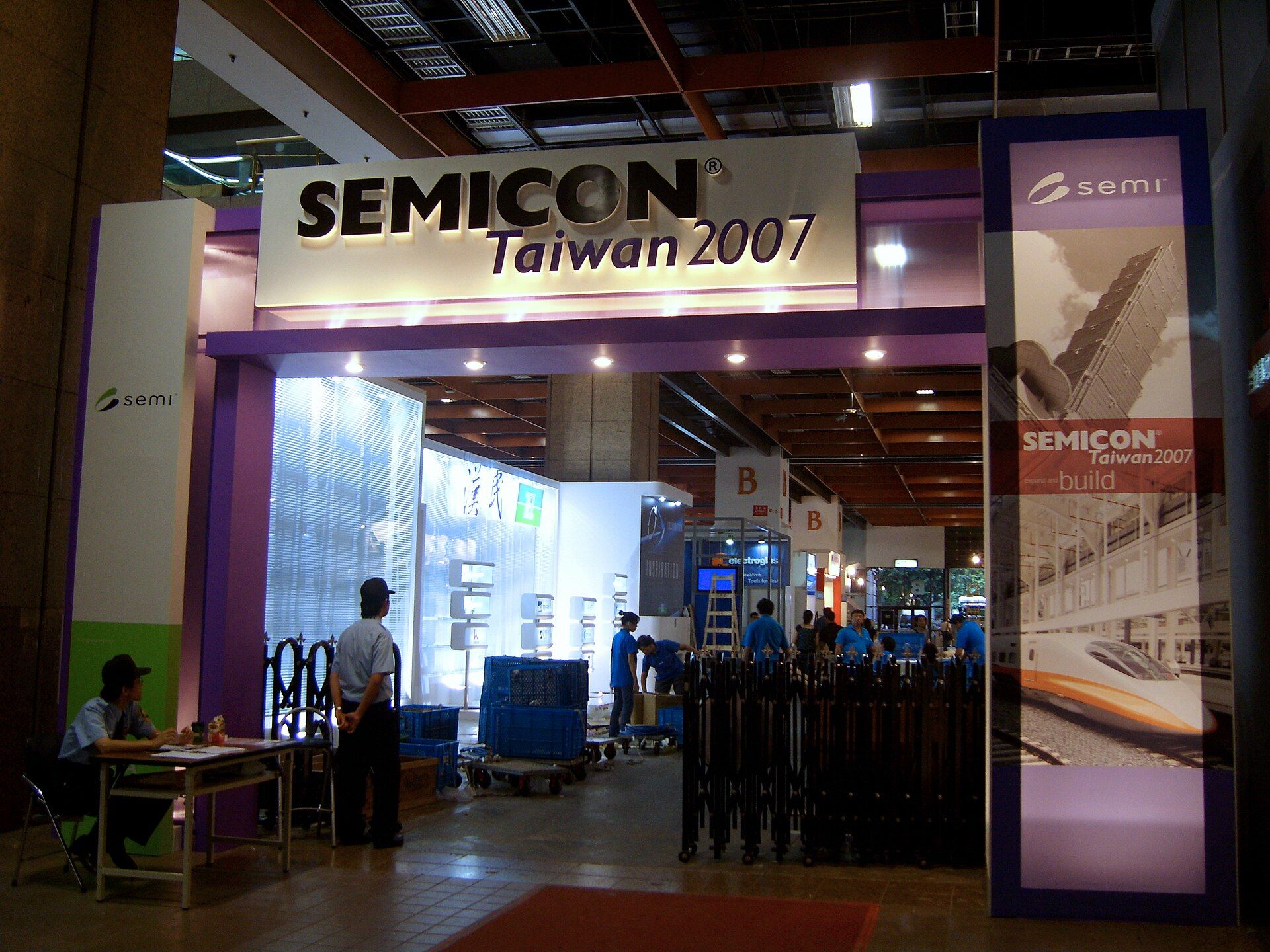 The entrance to a SEMICON Taiwan exhibition floor