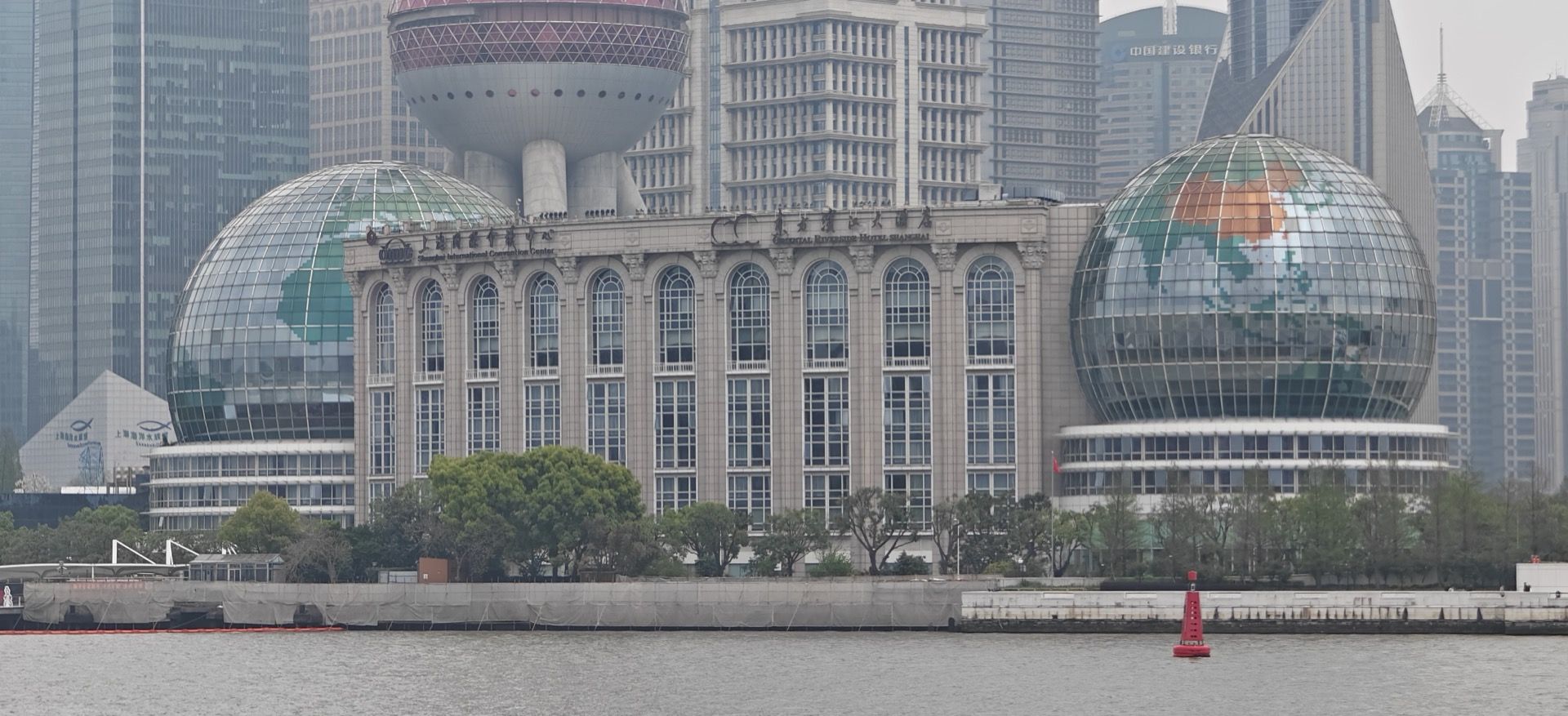 Shanghai International Convention Center beside the Huangpu River in April 2026