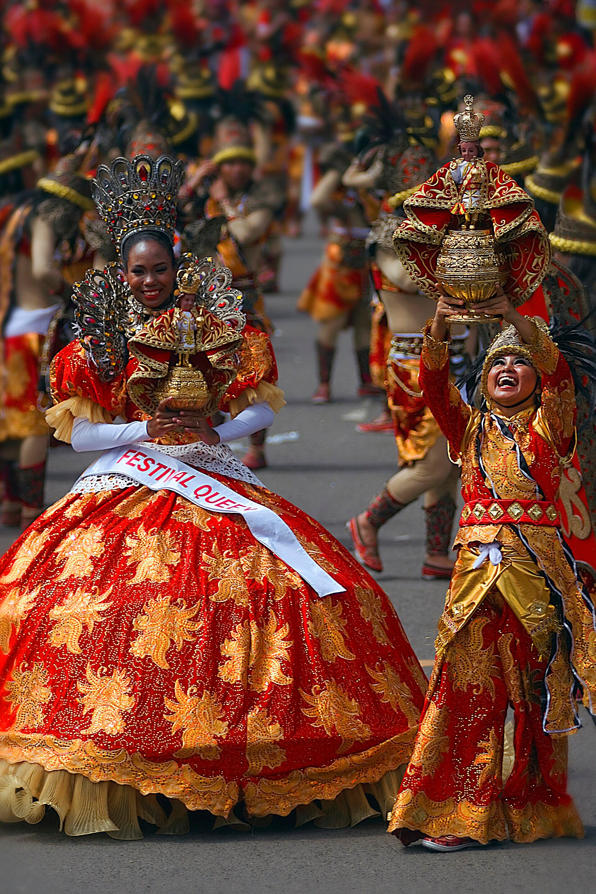 A colorful street performer during Sinulog in Cebu City