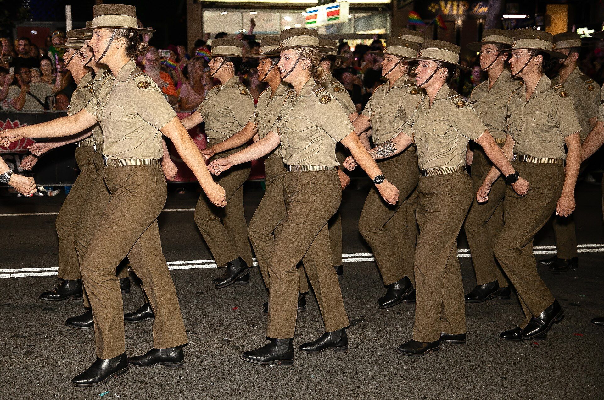 Australian Army participants marching in Sydney Mardi Gras