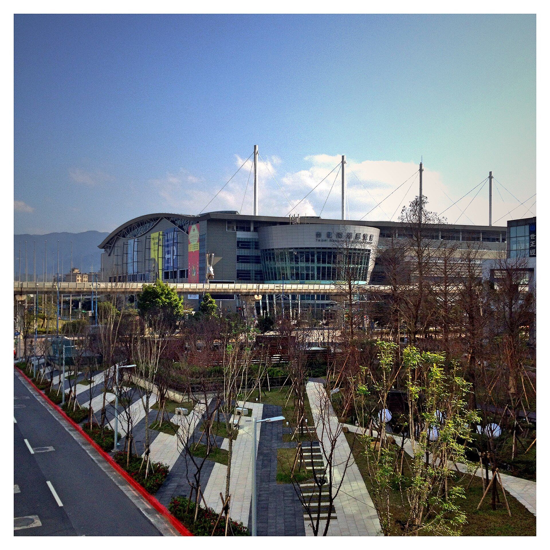 Taipei Nangang Exhibition Center exterior and landscaped approach